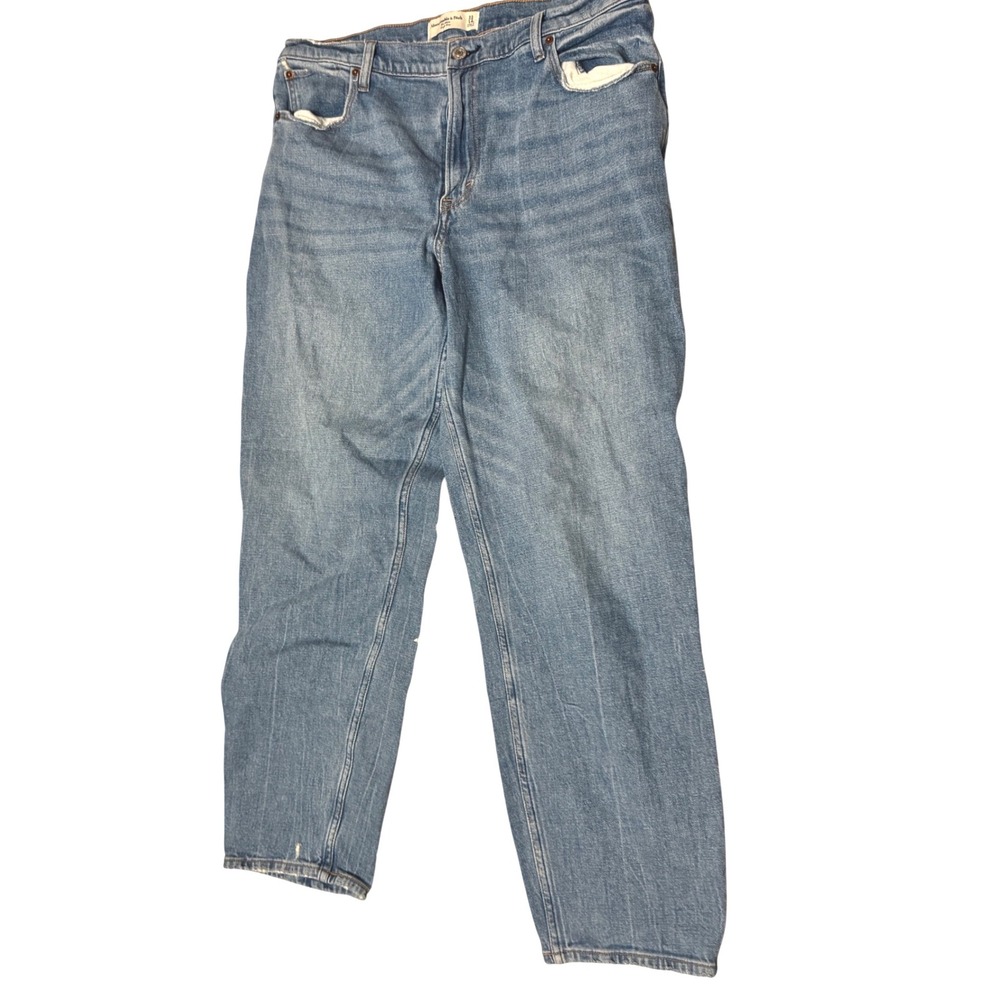Abercrombie Fitch Mom High Rise Jeans‎ Light Wash Women's Size 14 Long